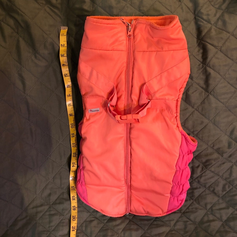 Fleece lined dog puffer jacket vest size L